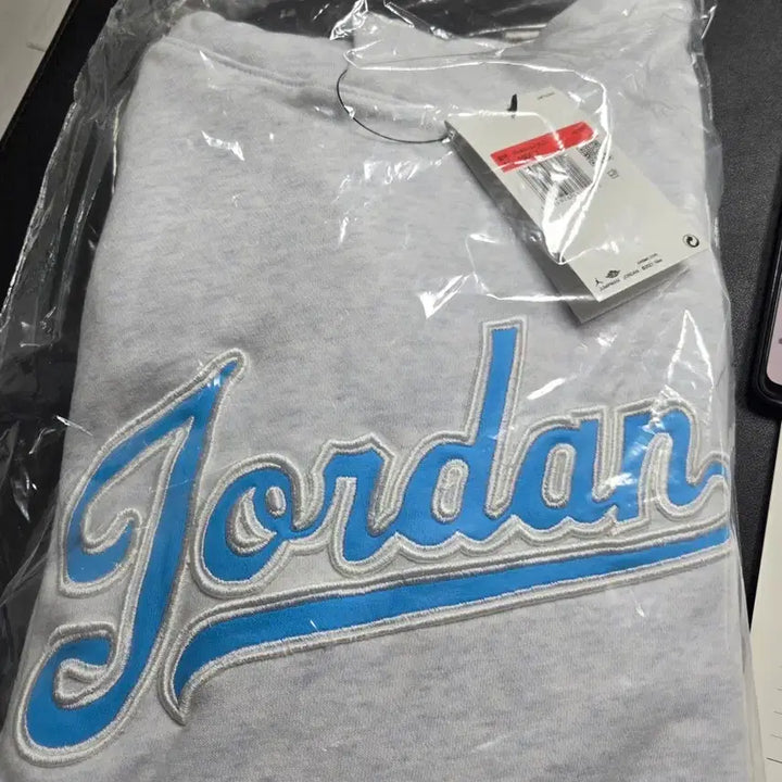 [BUNJANG] Jordan Lettering Hoodie Light Grey/Black / 조던 레터링 후드티 라이트 그레이/블랙