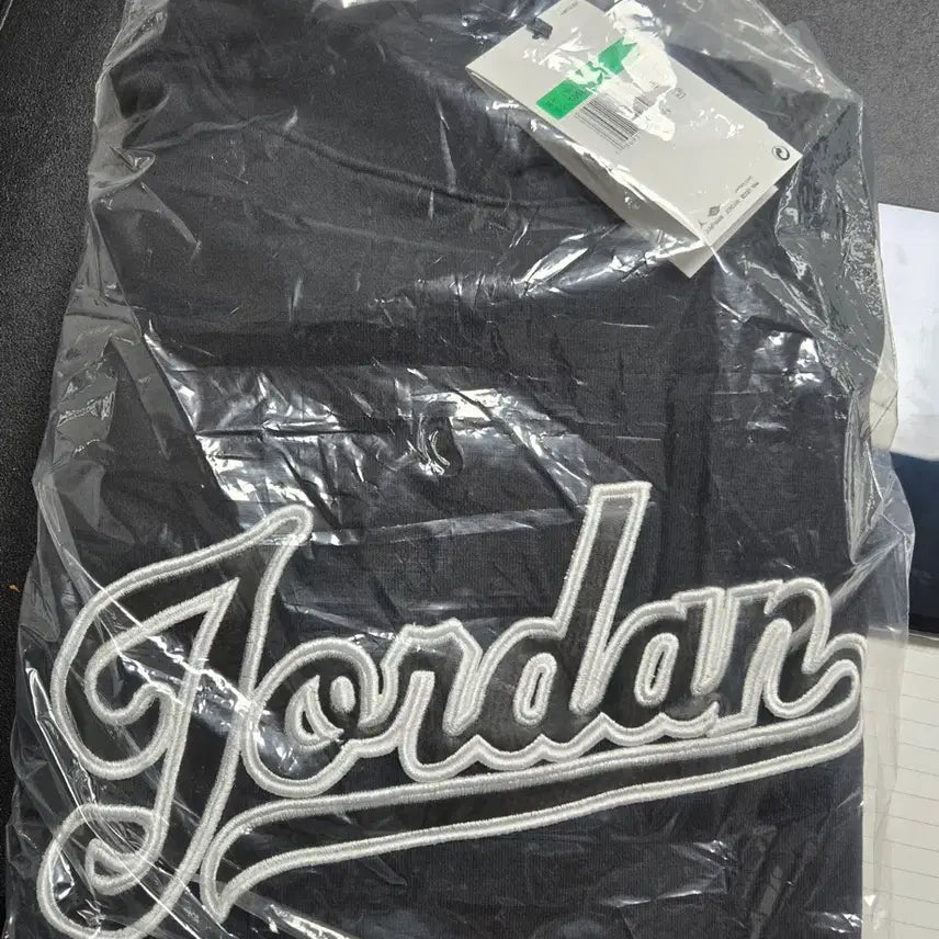 [BUNJANG] Jordan Lettering Hoodie Light Grey/Black / 조던 레터링 후드티 라이트 그레이/블랙