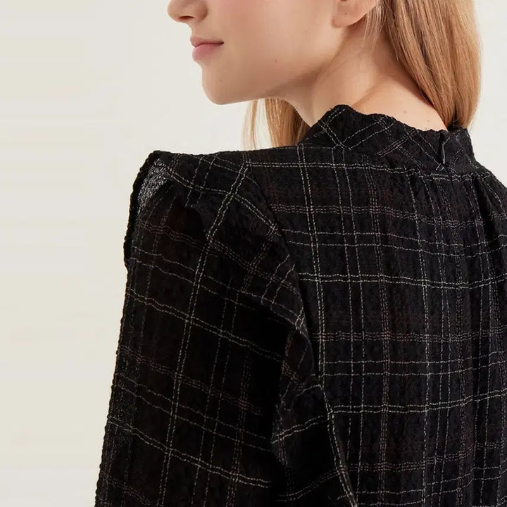 [BUNJANG] SJSJ Ruffle Checkered Dress / SJSJ 체크 러플 원피스 44-55