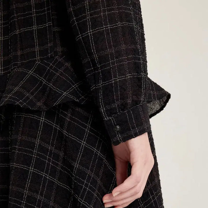 [BUNJANG] SJSJ Ruffle Checkered Dress / SJSJ 체크 러플 원피스 44-55
