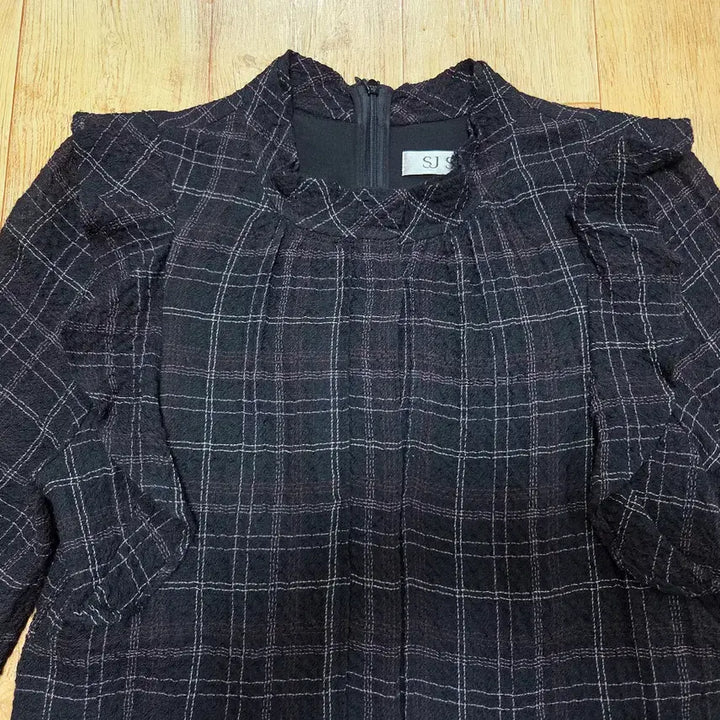 [BUNJANG] SJSJ Ruffle Checkered Dress / SJSJ 체크 러플 원피스 44-55