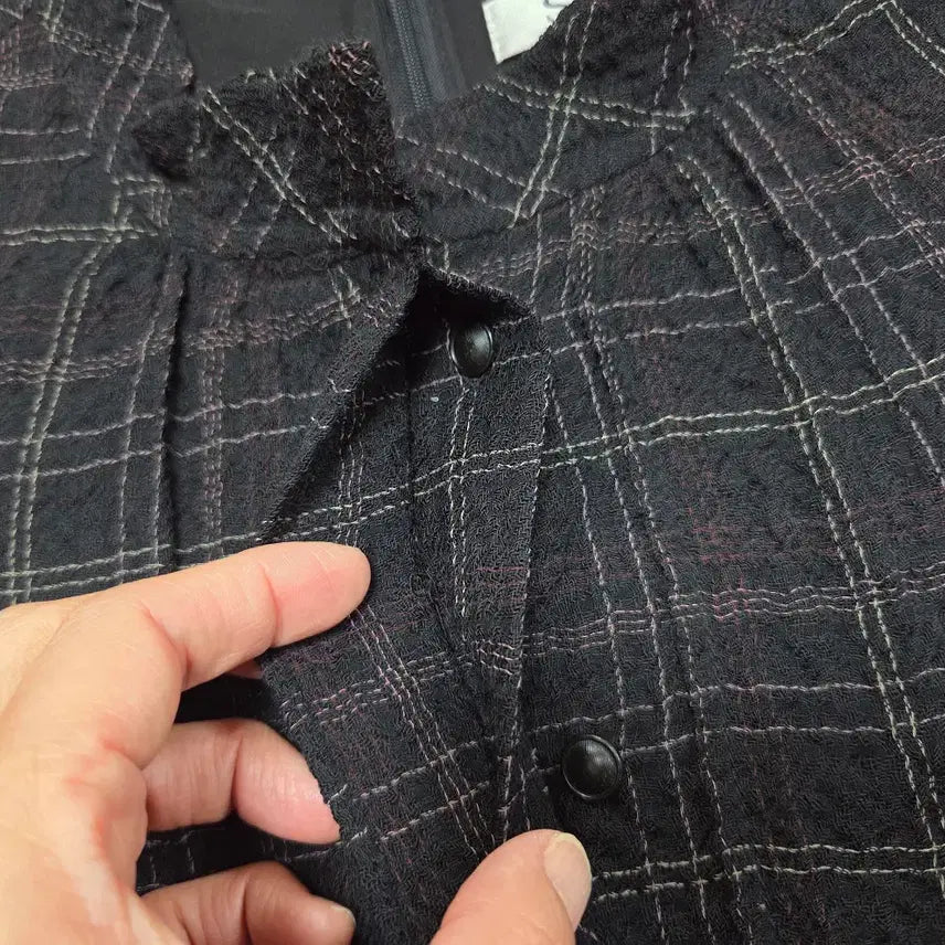 [BUNJANG] SJSJ Ruffle Checkered Dress / SJSJ 체크 러플 원피스 44-55