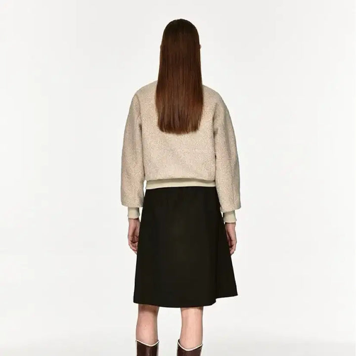 [BUNJANG] MOHAN Boucle High-Neck Zip-Up Top Beige / 모한 부클 하이넥 집업탑 베이지컬러
