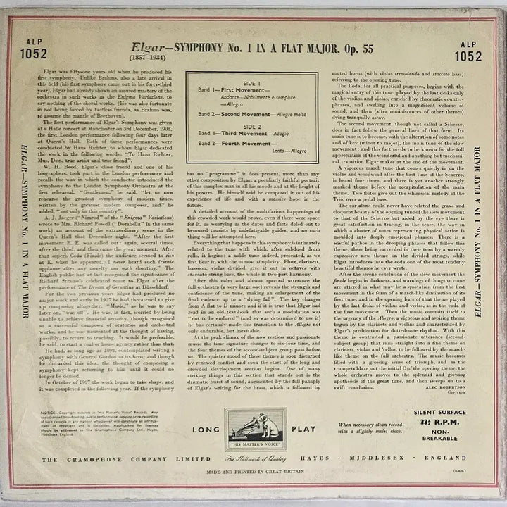 [BUNJANG] Adrian Boult Elgar Symphony No. 1 LP / LP 애드리언 볼트 - 엘가 교향곡 1번 (수입반)
