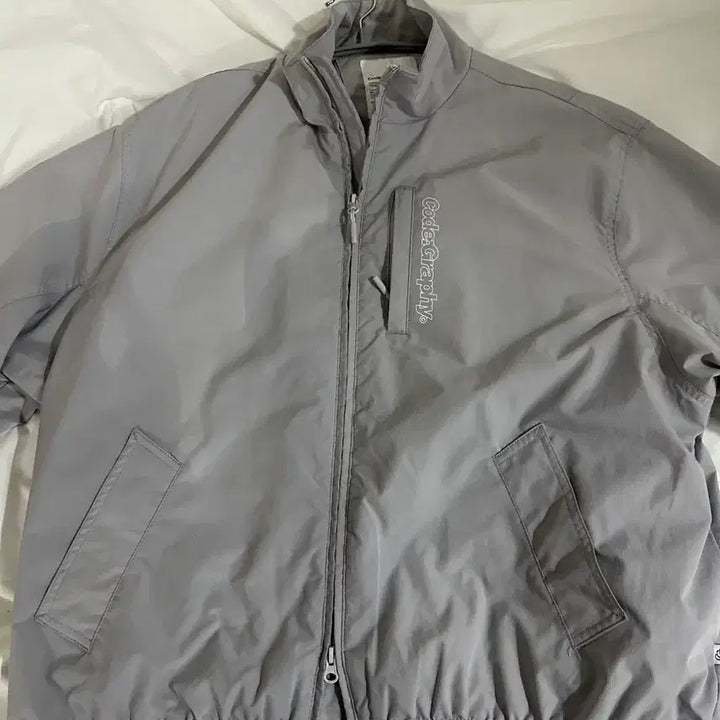 [BUNJANG] Code:graphy Nylon Windbreaker Light Grey / 코드그라피 나일론 바람막이 라이트그레이