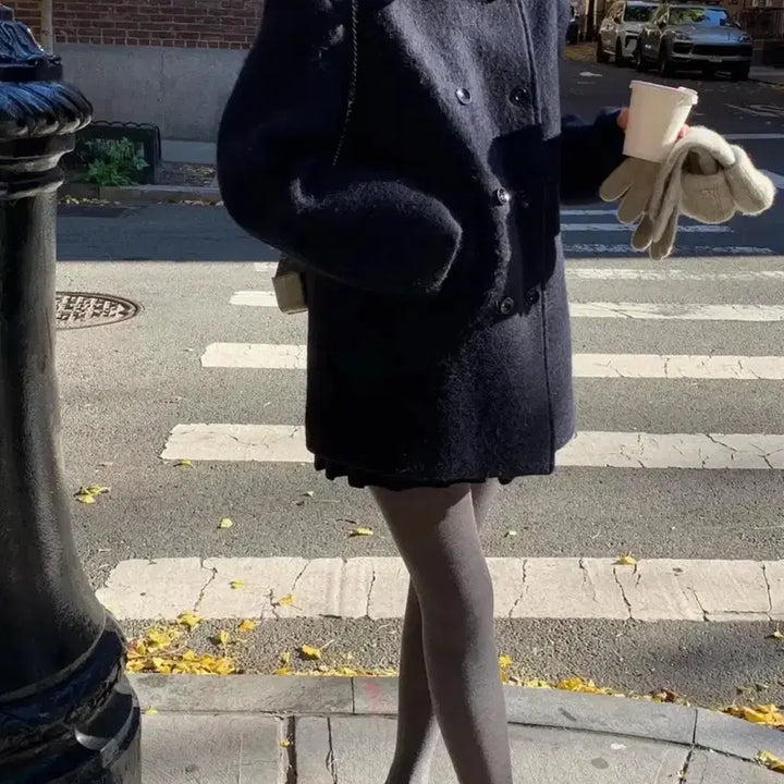 [BUNJANG] Leeds Shop The Wish Clothy Alpaca Half Coat / (네이비.아이보리 보유)leeds샵리즈 더위시 클로티 알파카 하프 코트