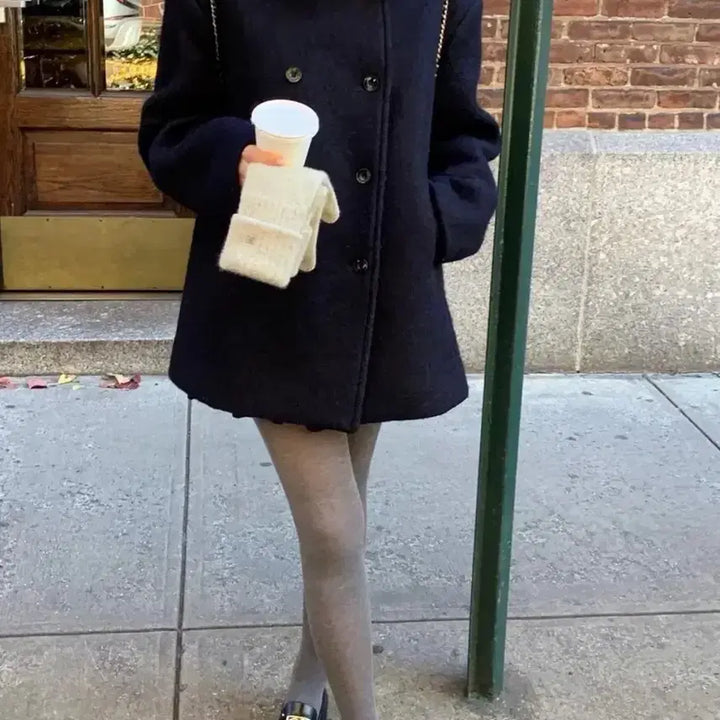 [BUNJANG] Leeds Shop The Wish Clothy Alpaca Half Coat / (네이비.아이보리 보유)leeds샵리즈 더위시 클로티 알파카 하프 코트
