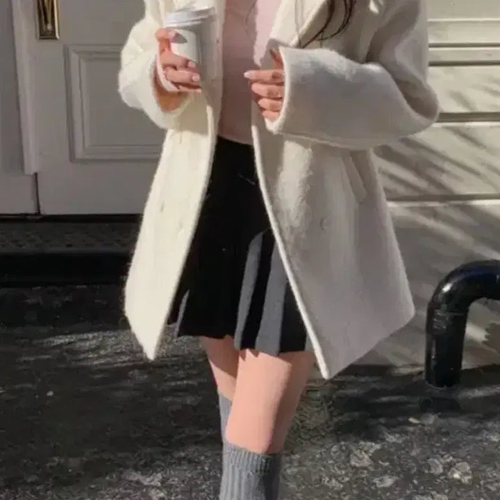 [BUNJANG] Leeds Shop The Wish Clothy Alpaca Half Coat / (네이비.아이보리 보유)leeds샵리즈 더위시 클로티 알파카 하프 코트