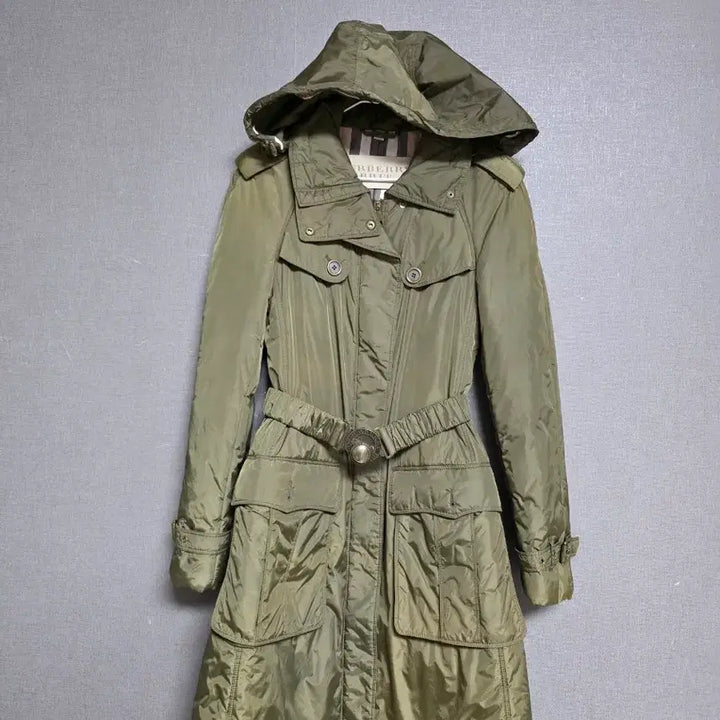 [BUNJANG] Burberry Brit Hooded Parka Coat Khaki / 버버리 브릿 후드 야상 코트 카키