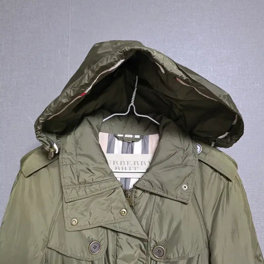 [BUNJANG] Burberry Brit Hooded Parka Coat Khaki / 버버리 브릿 후드 야상 코트 카키