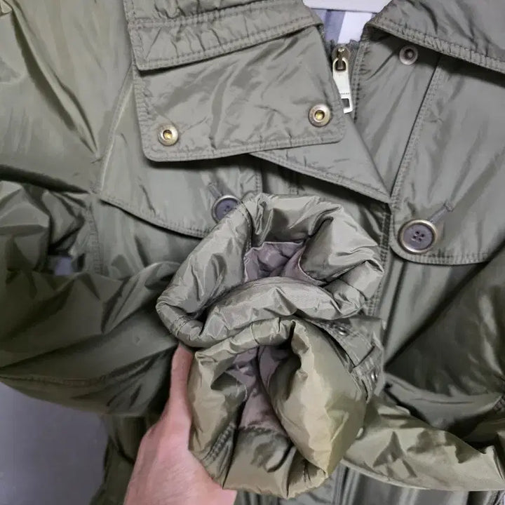 [BUNJANG] Burberry Brit Hooded Parka Coat Khaki / 버버리 브릿 후드 야상 코트 카키