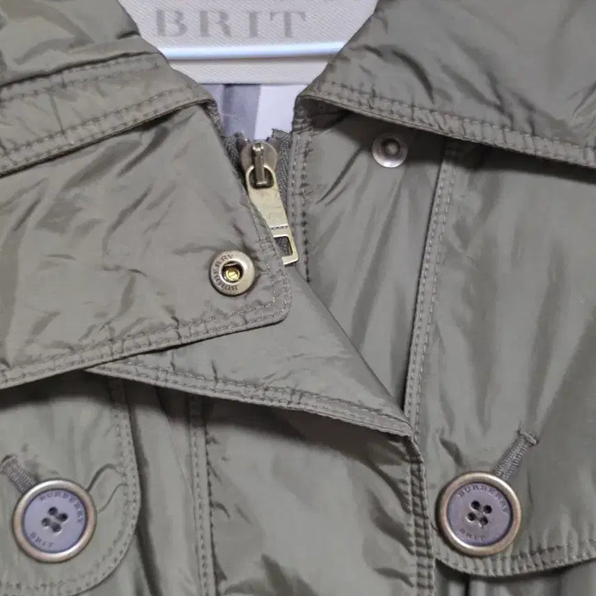 [BUNJANG] Burberry Brit Hooded Parka Coat Khaki / 버버리 브릿 후드 야상 코트 카키