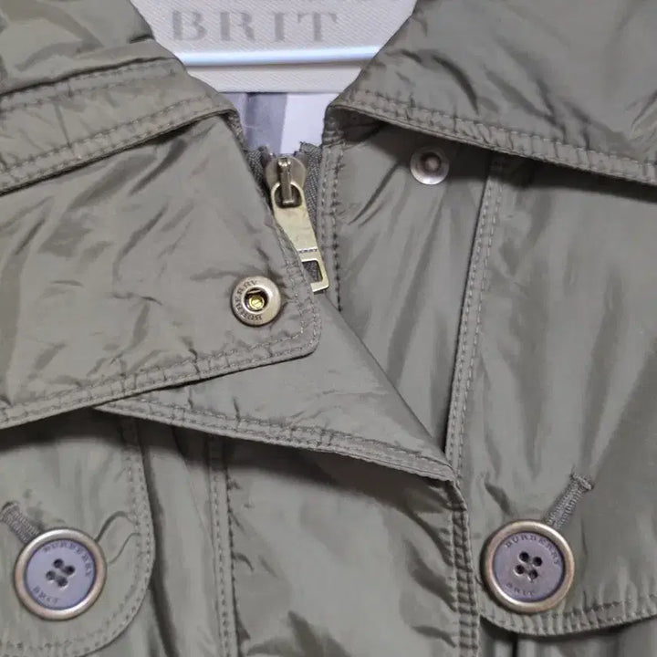 [BUNJANG] Burberry Brit Hooded Parka Coat Khaki / 버버리 브릿 후드 야상 코트 카키