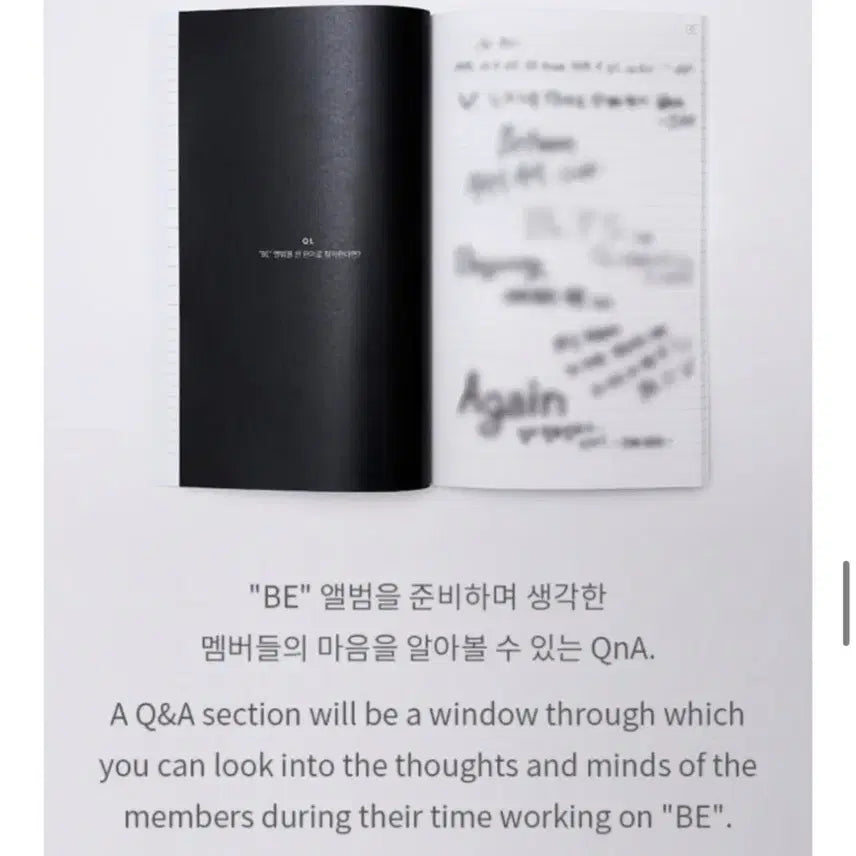 [BUNJANG] BTS BE Album Concept Note Set / (미개봉) 방탄소년단 BE 앨범 콘셉 노트세트