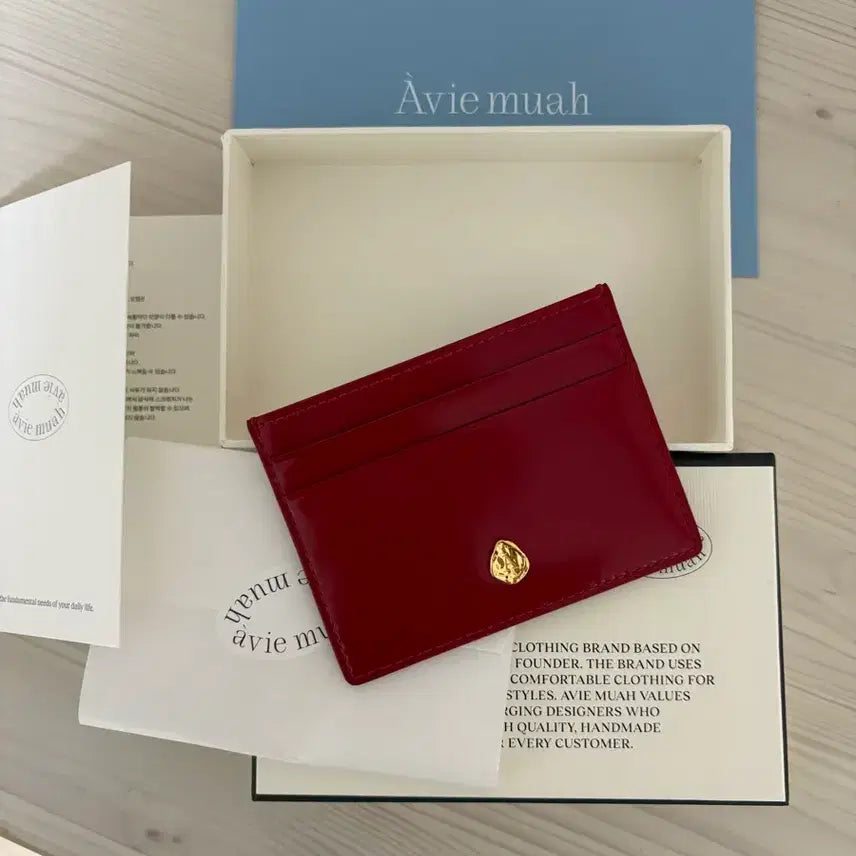 [BUNJANG] AVIE MUAH A Symbol Card Holder Red / 아비에무아 A 심볼 카드 홀더 레드