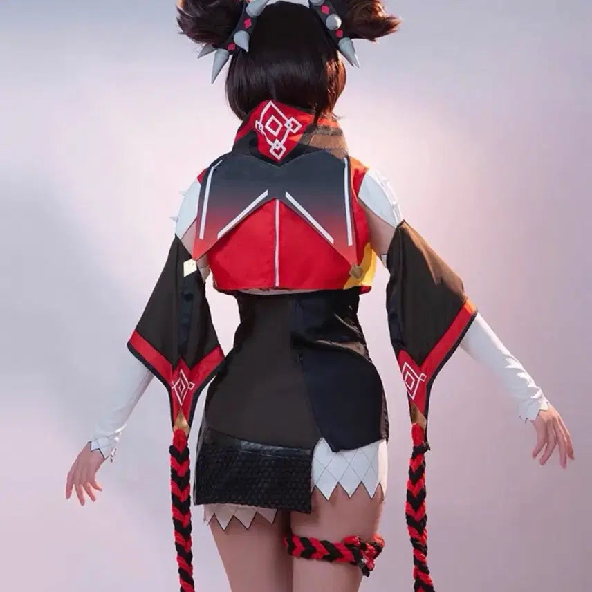 [BUNJANG] Genshin Impact Xinyan Cosplay Costume Set / 원신 신염 코스프레 의상 + 가발