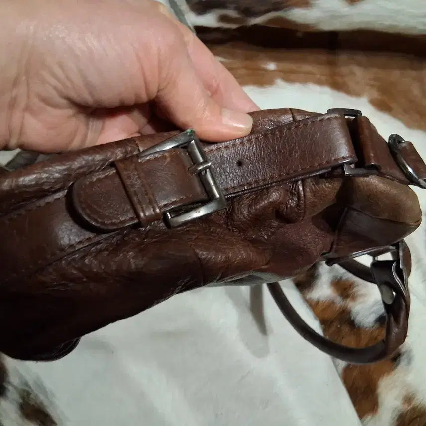[BUNJANG] Vintage Brown Leather Tote Bag / 빈티지 브라운 가죽 토트백