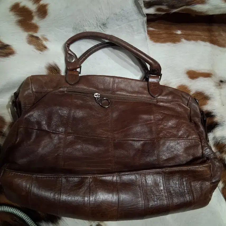 [BUNJANG] Vintage Brown Leather Tote Bag / 빈티지 브라운 가죽 토트백