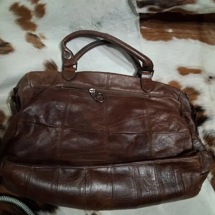 [BUNJANG] Vintage Brown Leather Tote Bag / 빈티지 브라운 가죽 토트백