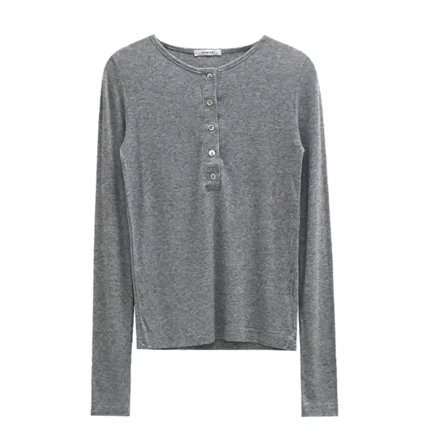 [BUNJANG] Wont Body Wool Button Tee Gray / 원로그 wont 바디 울 버튼 티 그레이 새상품