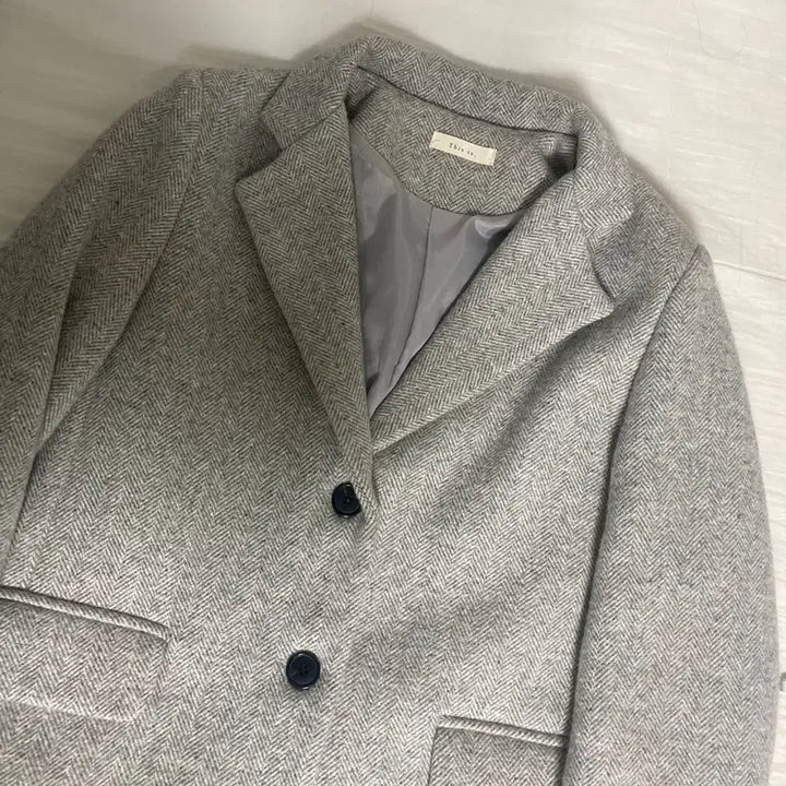 [BUNJANG] Thisis Herringbone Wool Jacket Coat - Gray / 어베인 Thisis 디스이즈 도매택 헤링본 울 자켓 코트 / 그레이