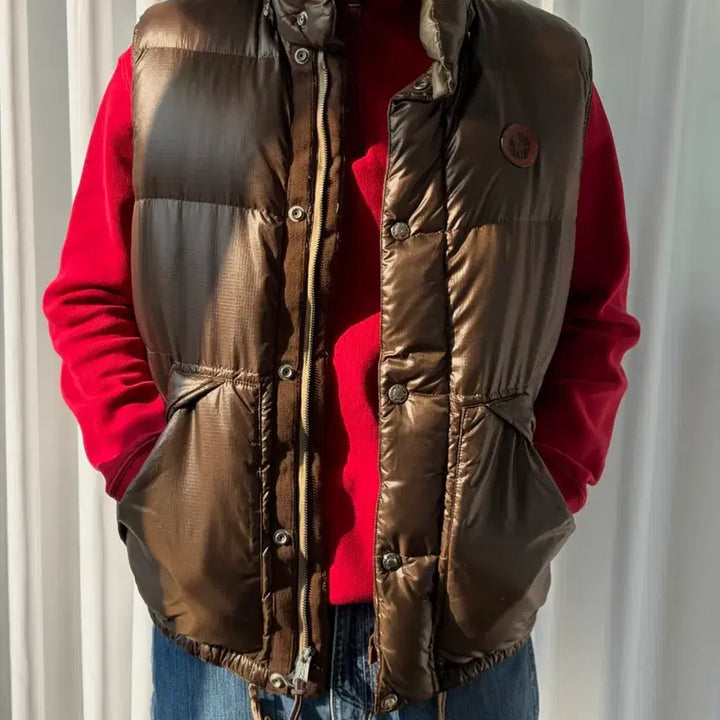 [BUNJANG] Polo Ralph Lauren Leather Pony Two-Way Puffer Vest / [L]폴로 랄프로렌 레더 포니 투웨이 푸퍼 패딩 베스트