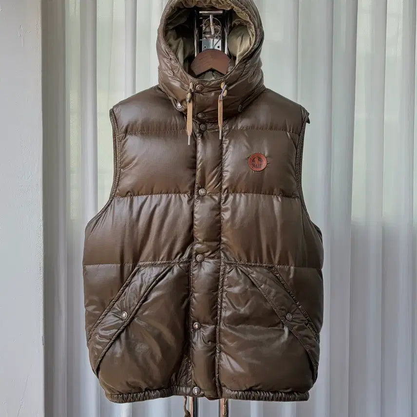 [BUNJANG] Polo Ralph Lauren Leather Pony Two-Way Puffer Vest / [L]폴로 랄프로렌 레더 포니 투웨이 푸퍼 패딩 베스트