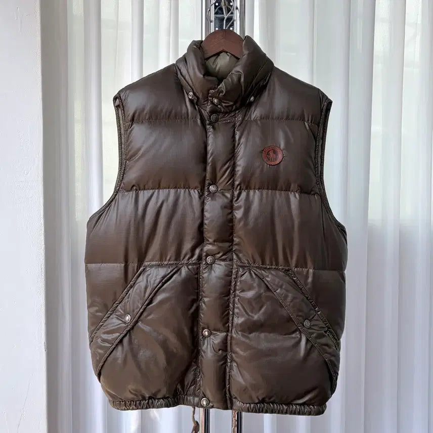 [BUNJANG] Polo Ralph Lauren Leather Pony Two-Way Puffer Vest / [L]폴로 랄프로렌 레더 포니 투웨이 푸퍼 패딩 베스트