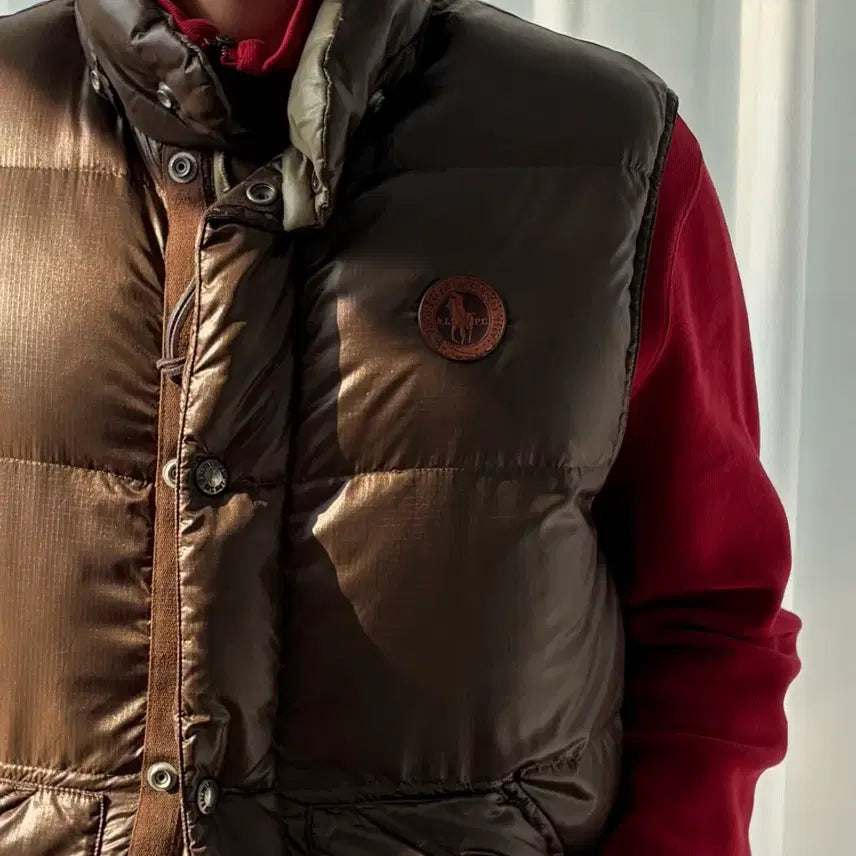 [BUNJANG] Polo Ralph Lauren Leather Pony Two-Way Puffer Vest / [L]폴로 랄프로렌 레더 포니 투웨이 푸퍼 패딩 베스트