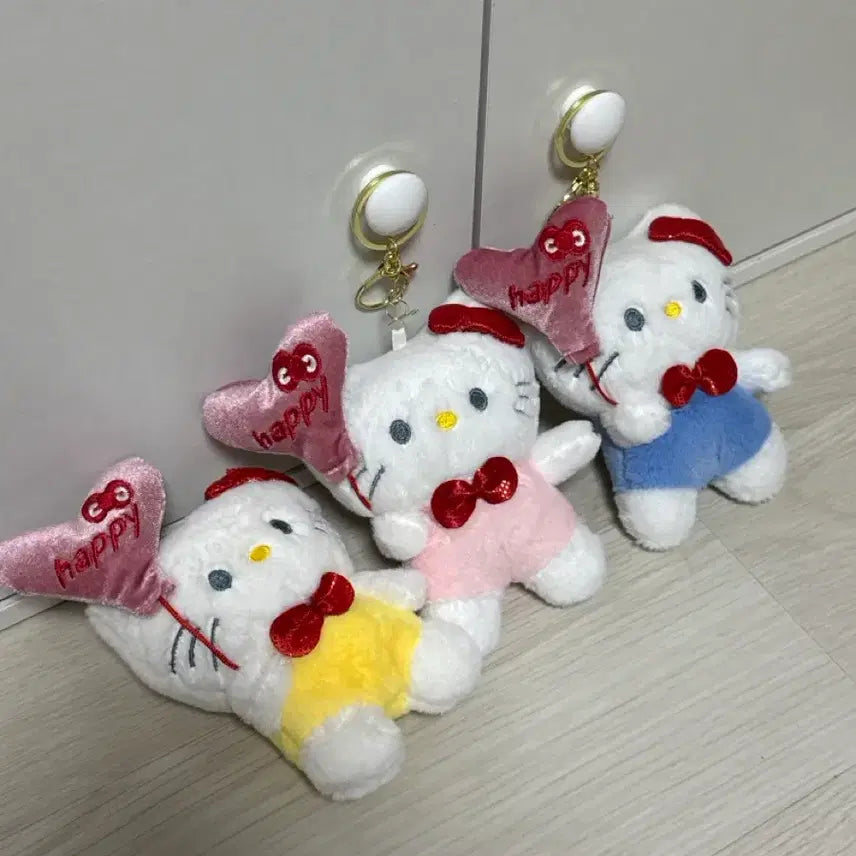 [BUNJANG] Kitty Doll Keychain Bundle Set / 키티 인형 키링 (핑크/옐로우/블루) 3개 일괄 새상품