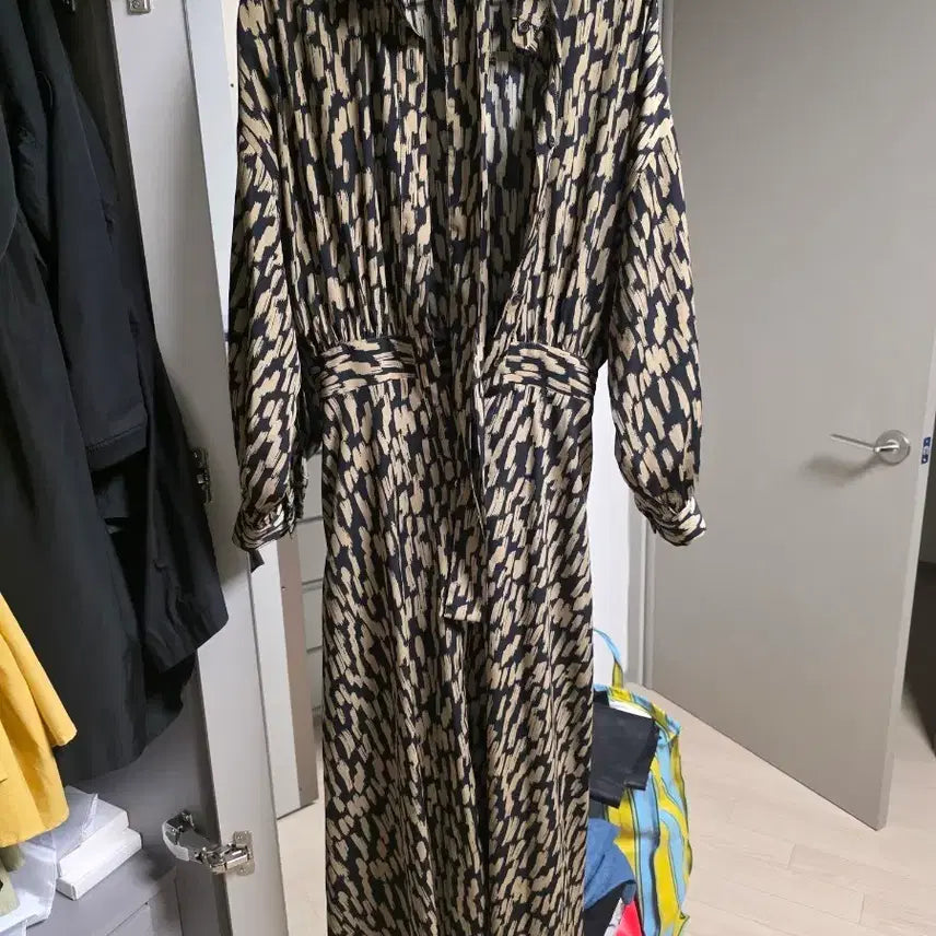 [BUNJANG] Patterned Long Shirt Dress / 패턴 롱 셔츠 원피스