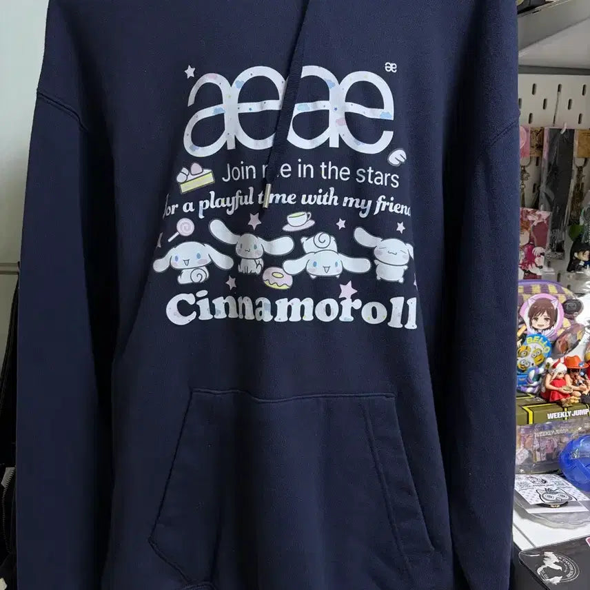 [SOLD OUT] aeae 시나모롤 후드티 네이비 0사이즈
