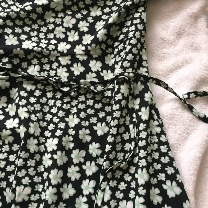 [BUNJANG] Floral Print Wrap Long Dress / 꽃무늬 랩 원피스 롱