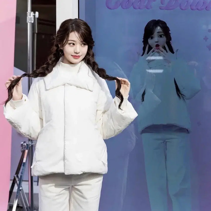 [BUNJANG] AIDER Labelle Cashmere Short Padded Jacket Wonyoung / 아이더 라벨르 캐시미어 숏패딩 장원영 착용