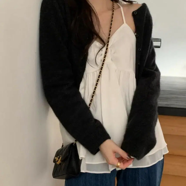 [BUNJANG] Comehere Dear Ribbon Tank Top - White / 컴히얼 디어 리본 나시 화이트 새상품