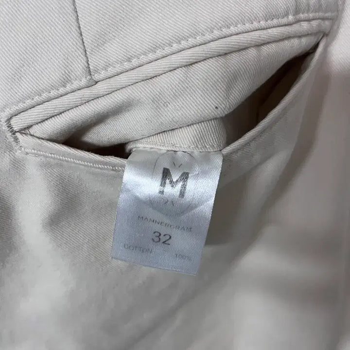 [SOLD OUT] 매너그램 크림 코튼 팬츠 32