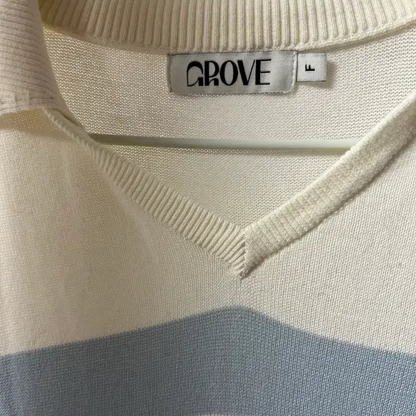 [BUNJANG] Grovestore Striped Collar Short Sleeve T-shirt / 그로브스토어 스트라이프 카라 반팔티셔츠