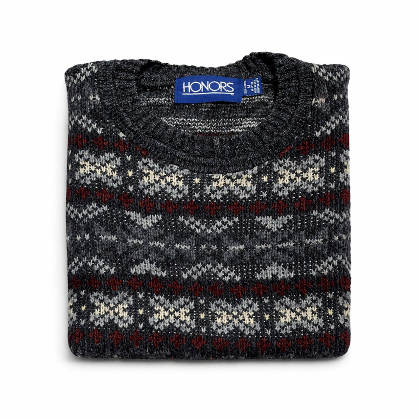 [BUNJANG] HONORS Fair Isle Nordic Knit Sweater / USA 90s 미국빈티지 아메카지 페어아일 노르딕 보헤미안 니트 스웨터