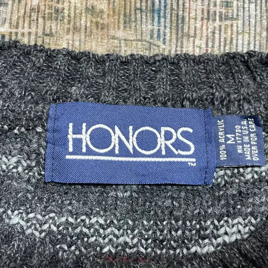[BUNJANG] HONORS Fair Isle Nordic Knit Sweater / USA 90s 미국빈티지 아메카지 페어아일 노르딕 보헤미안 니트 스웨터