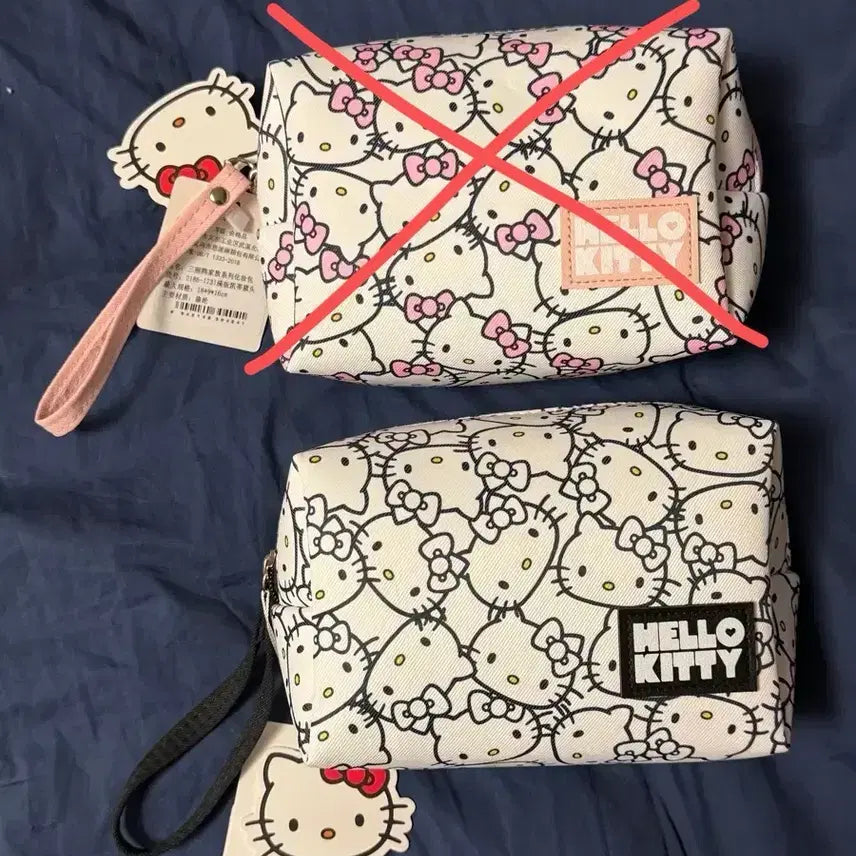 [BUNJANG] Sanrio Hello Kitty Face Pattern Pouch Bag / 산리오 헬로키티 키티 파우치 가방 새상품