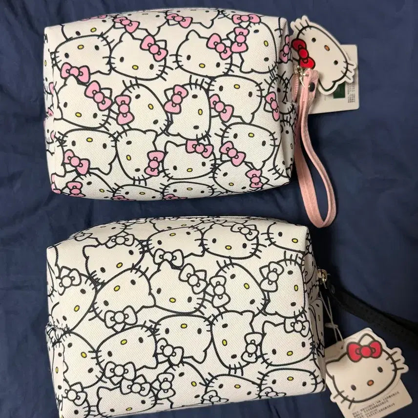 [BUNJANG] Sanrio Hello Kitty Face Pattern Pouch Bag / 산리오 헬로키티 키티 파우치 가방 새상품