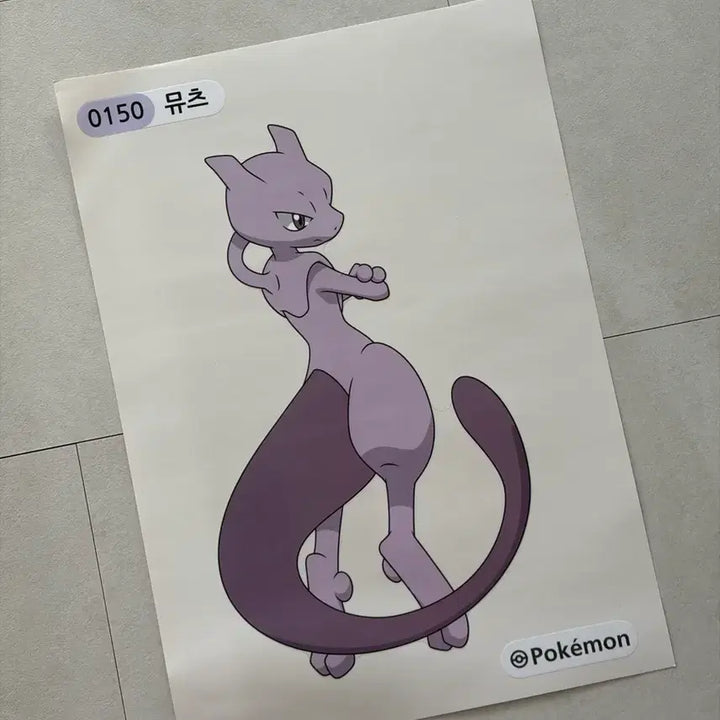 [BUNJANG] Mewtwo Large Tteokbokki Sticker / 뮤츠 띠부씰(대형)