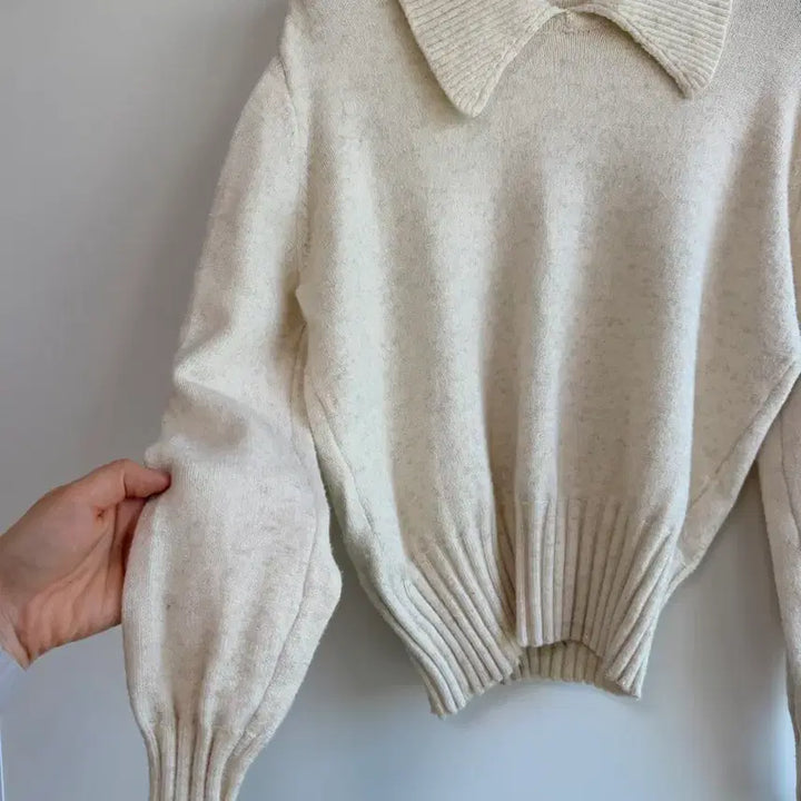 [BUNJANG] THE IZEL Sailor Collar Knit Top (Ivory) / [S] THE IZEL 더 아이젤 세일러 칼라 니트 (아이보리)