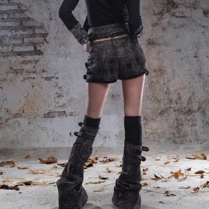 [BUNJANG] ARIADNAw Shorts &amp; Leg Warmers Set / 중국 디자이너 브랜드 ARIADNAw 반바지+레그워머 새상품
