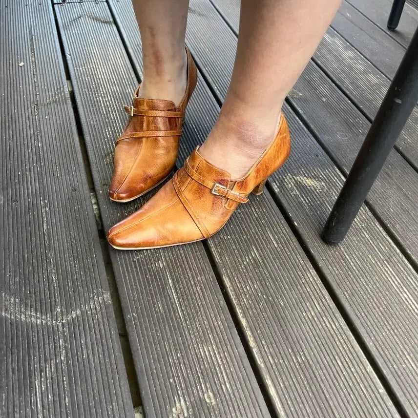 [BUNJANG] Spike-Toe Japanese Handmade Leather Shoes 235 / 스파이크토 일본수제화 235