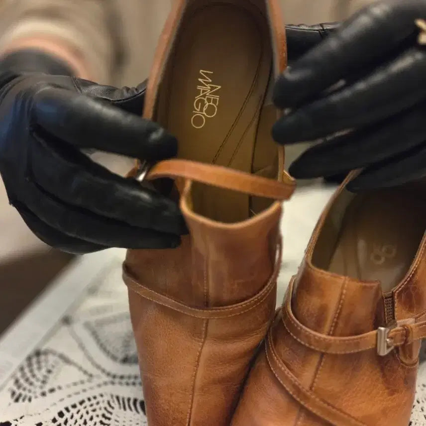 [BUNJANG] Spike-Toe Japanese Handmade Leather Shoes 235 / 스파이크토 일본수제화 235