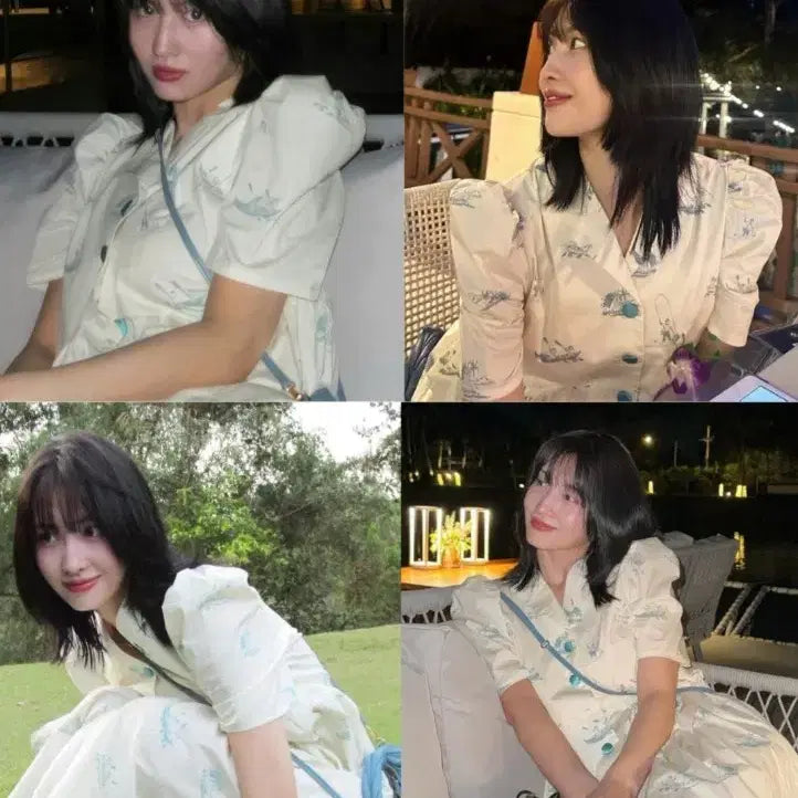 [BUNJANG] Sindeun Ivory Monkey Crop Blouse Shirt S / 신스덴 아이보리 몽키크롭 블라우스 셔츠 S