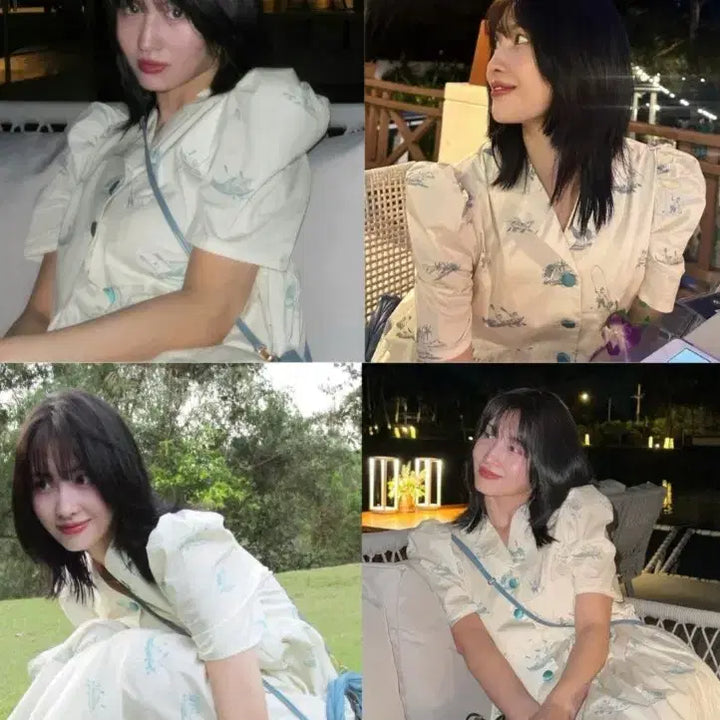 [BUNJANG] Sindeun Ivory Monkey Crop Blouse Shirt S / 신스덴 아이보리 몽키크롭 블라우스 셔츠 S