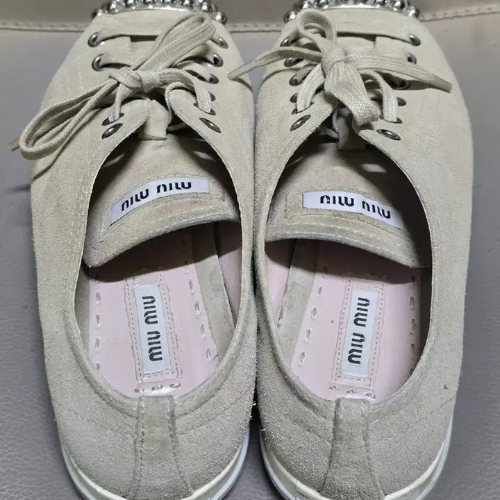 [BUNJANG] Miu Miu Studded Suede Sneakers / 미우미우 스터드 스웨이드 스니커즈