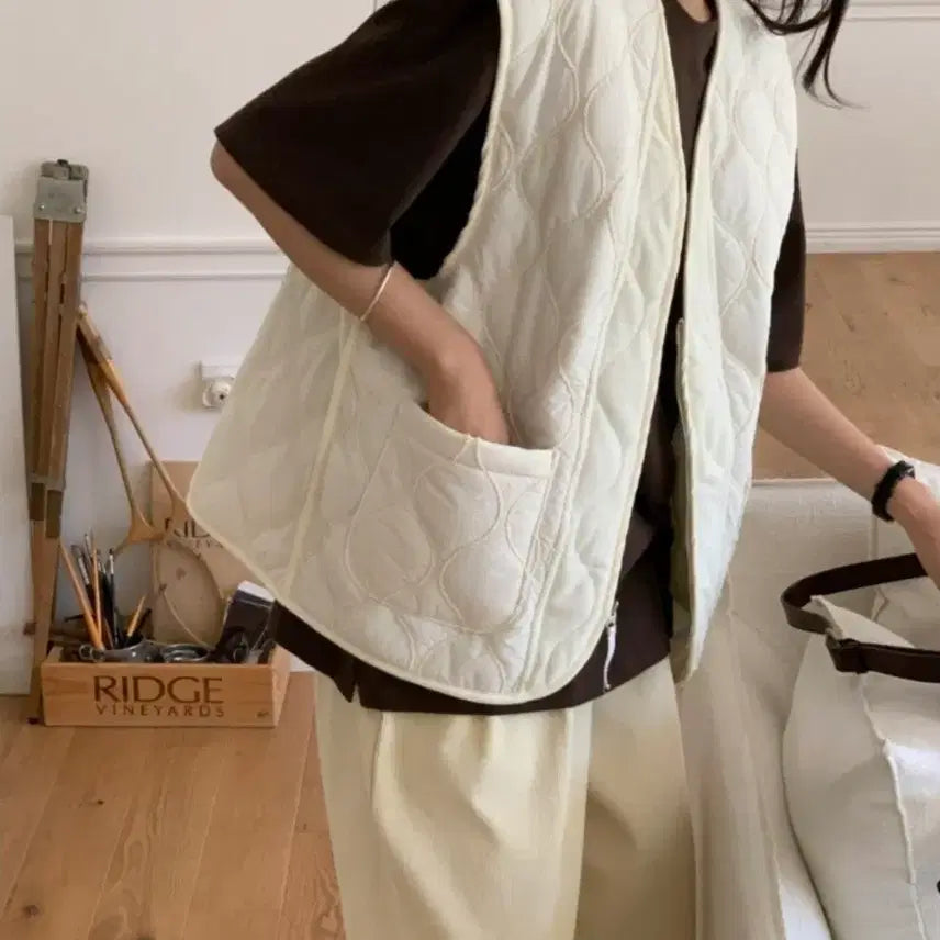 [BUNJANG] Loose Fit Quilted Vest / 루즈핏 플리스 퀄팅 누빔 조끼